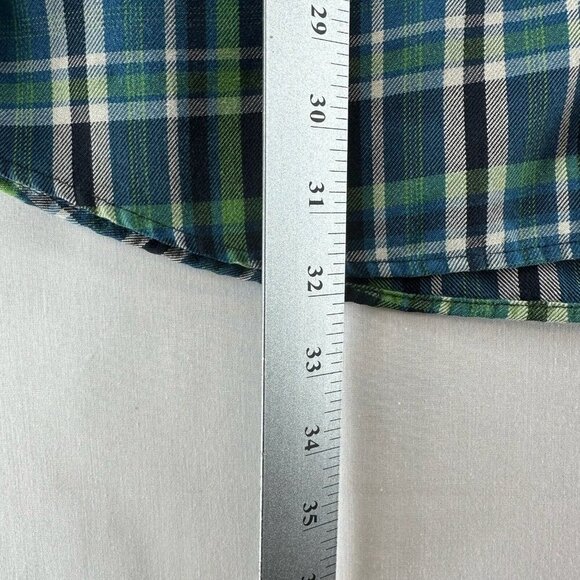 Eddie Bauer Shirt Mens Size L Tartan Plaid Utility Button Down Long Sleeve Green - Picture 11 of 11